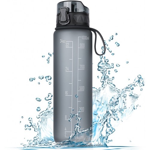 FULDENT Sports Water Bottle 1L, BPA Free Tritan Non-Toxic Plastic Drinking Bottle, Leakproof Design for Teenager, Adult, Sports, Gym, Fitness, Outdoor, Cycling, School & Office